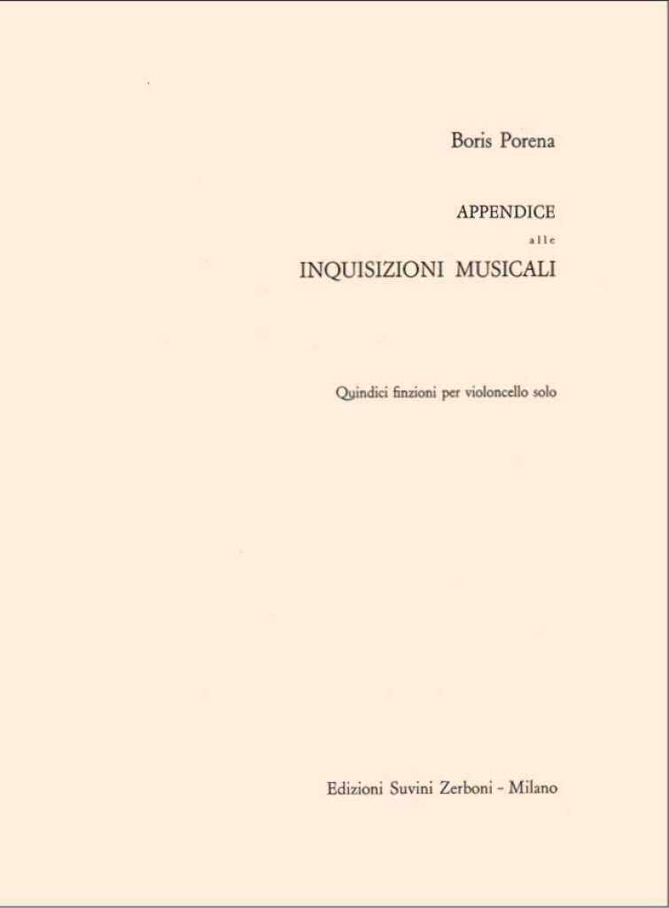 Appendice. Quindici Finzioni Per Violoncello Solo